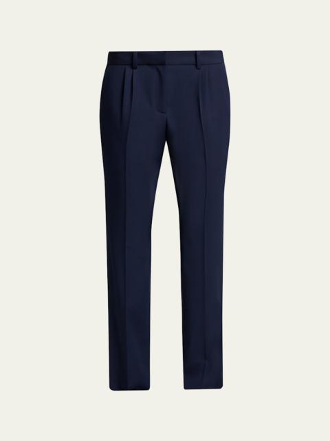 BALENCIAGA Barathea Wool Crepe Straight-Leg Trousers