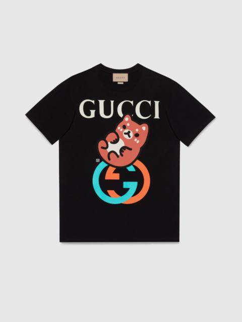 GUCCI Gucci animal print cotton T-shirt