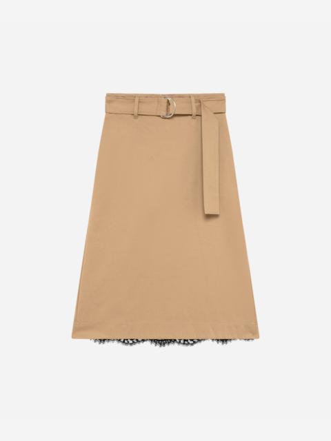 MSGM Gabardine skirt with satin and lace detail