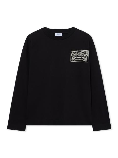 Off-White Embroidered Paisley Logo Long Sleeve T-Shirt