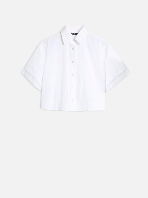 7 For All Mankind DOUBLE SHORT SLEEVE SHIRT in Poplin Optical White