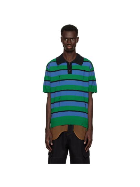 Andersson Bell Multicolor Damaged Stripe Polo