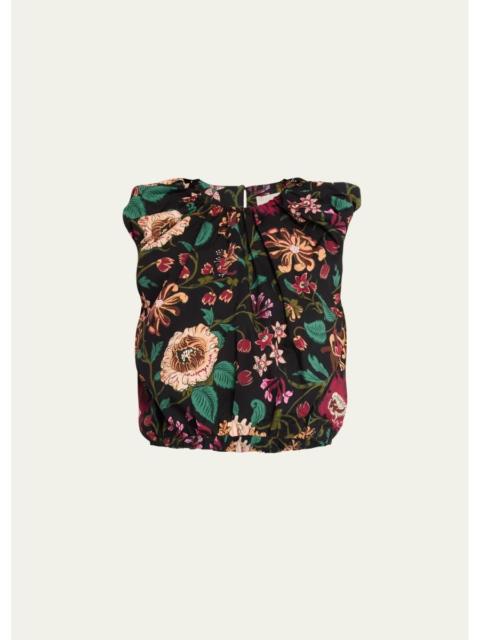 ULLA JOHNSON Gracie Floral Sleeveless Crop Top