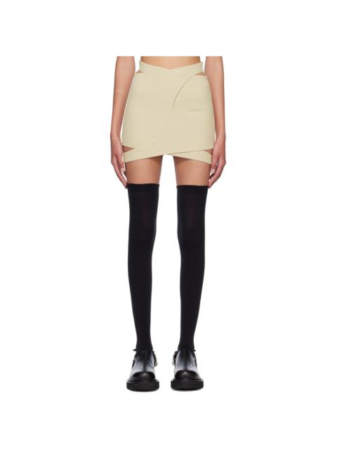 JKOO Beige Cutout Miniskirt
