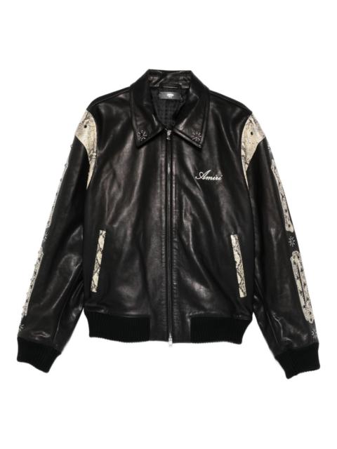 AMIRI snakeskin-print embellished jacket