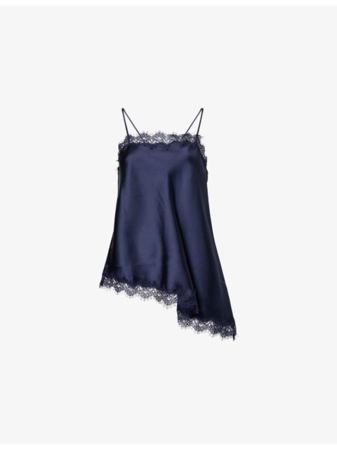 DAMSON MADDER. Tansy Lace-Trim Satin Cami Top