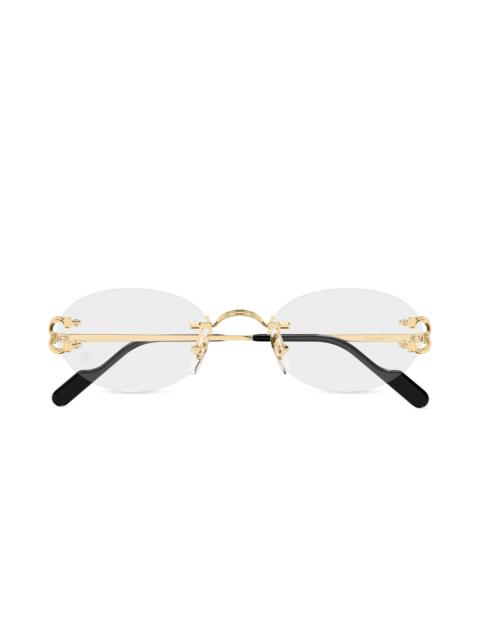 Cartier Women's C Décor 52MM 24K-Gold-Plated Oval Optical Glasses - Gold Clear