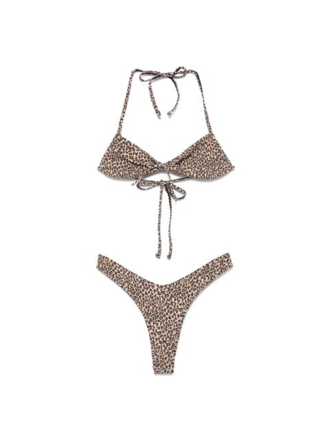 Frankies Bikinis leopard-print bikini set