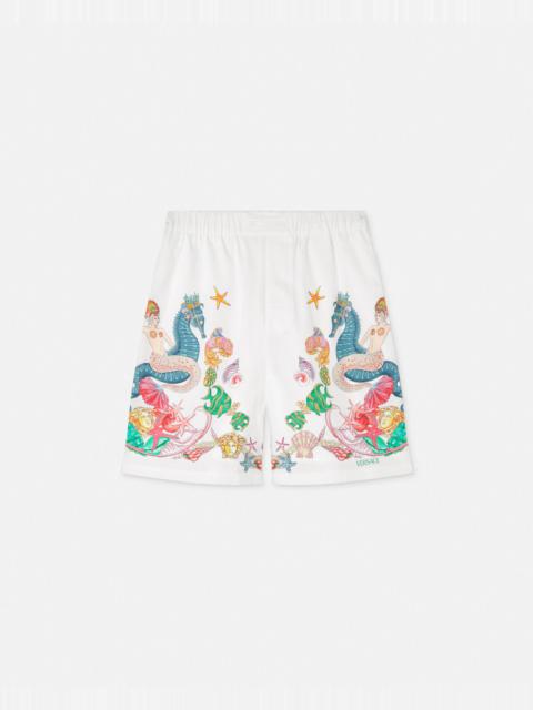 VERSACE Coral Theatre Cotton Shorts