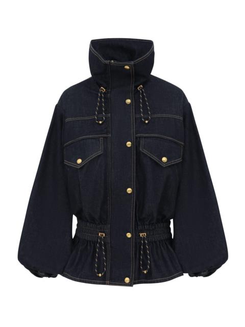 Zimmermann DENIM DRAWSTRING BOMBER JACKET