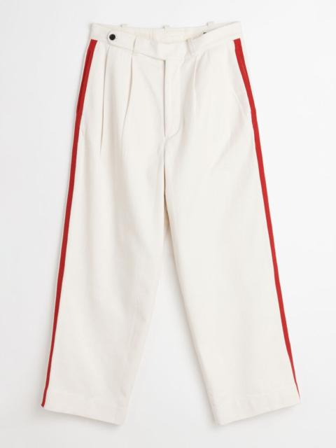 BODE BODE SKUNK TAIL PATCH TROUSER RED WHITE
