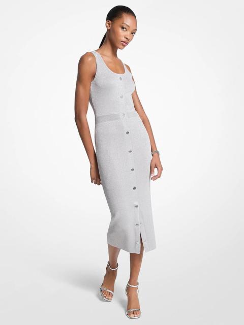 MICHAEL KORS Metallic Knit Midi Tank Dress