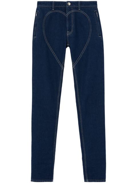 Burberry high-rise heart-motif skinny jeans