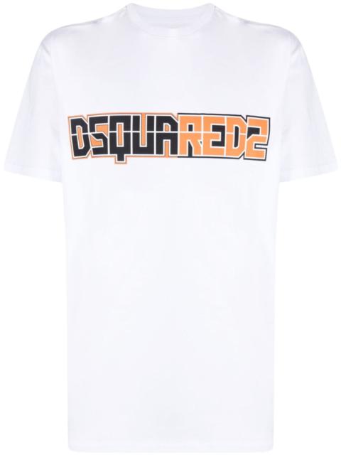 DSQUARED2 로고 인쇄 면 T 셔츠