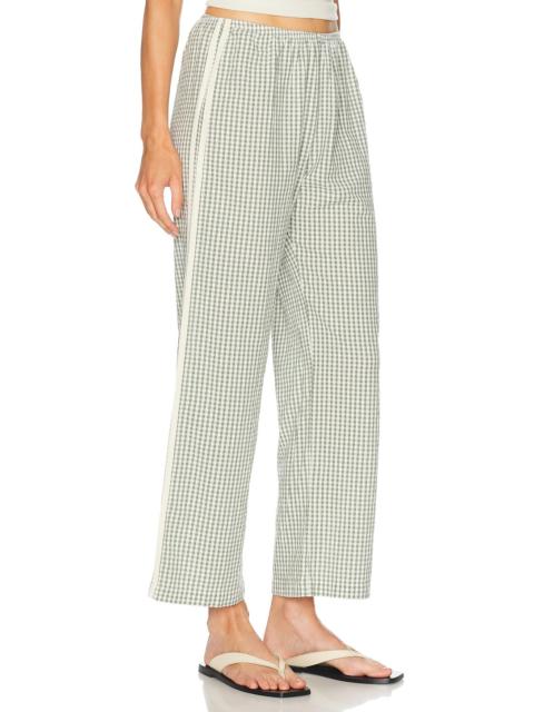 DONNI. The Cotton Gingham Stripe Crop Pant