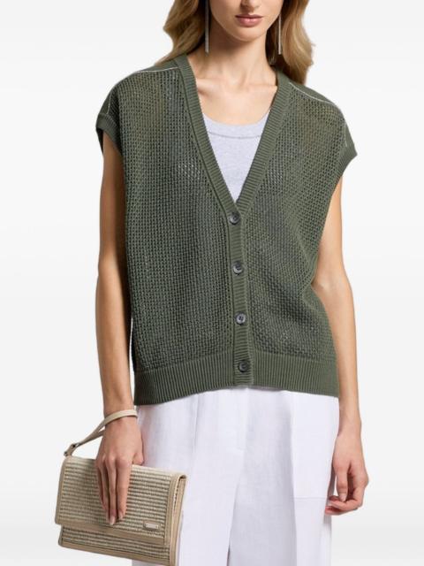 PESERICO button V-neck knitted vest