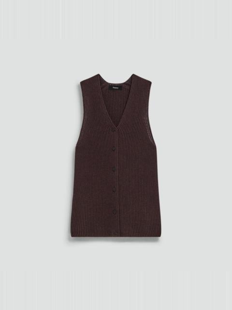 Theory Sweater Vest in Ribbed Cotton