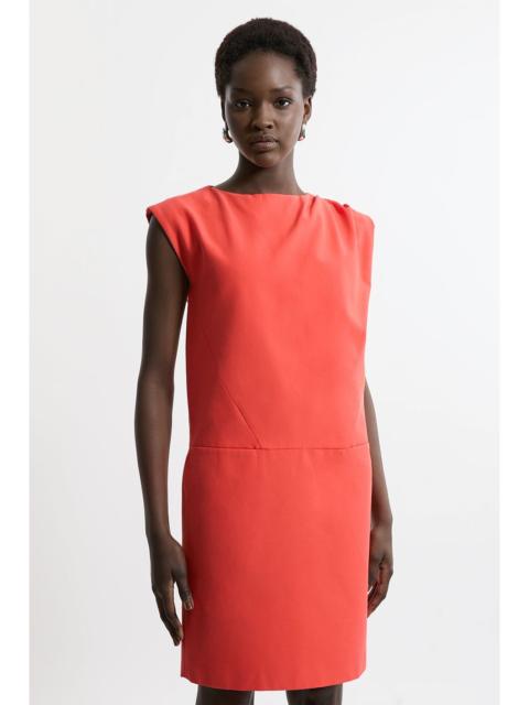 KAREN MILLEN Tailored Pleat Neck Pocket Detail Midi Dress
