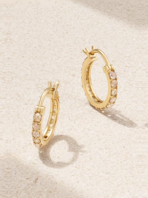 ILEANA MAKRI 18-karat gold diamond hoop earrings Gold