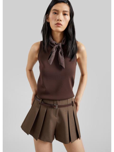 The Frankie Shop Kinna Knit Sleeveless Top - Brown