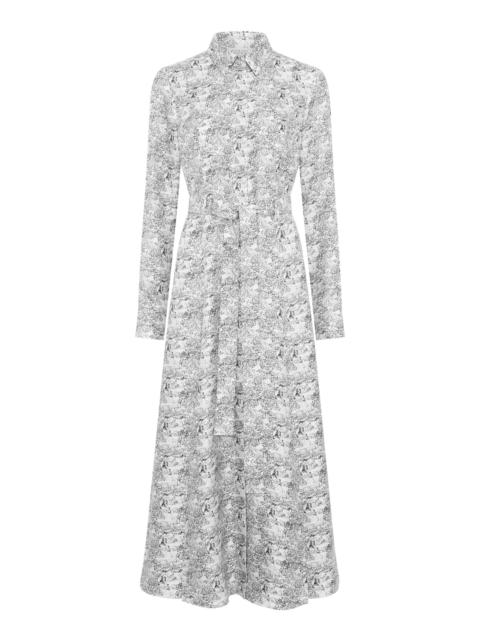 GABRIELA HEARST Galway Shirtdress in Ivory Multi Printed Silk Twill