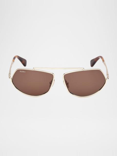 Max Mara Joey 60mm Metal Square Sunglasses