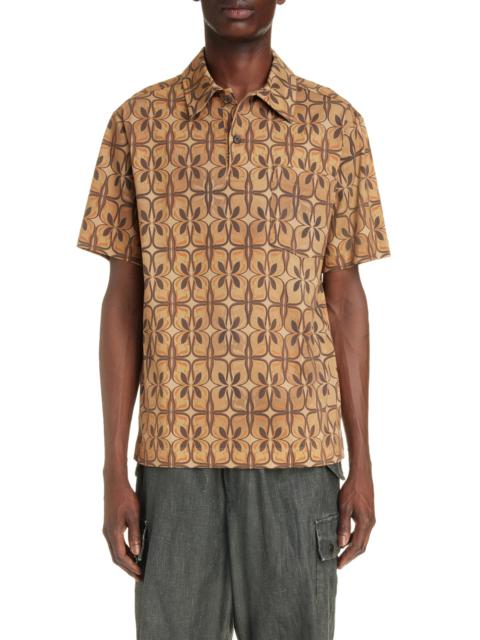 Helder Abstract Print Cotton Jersey Polo