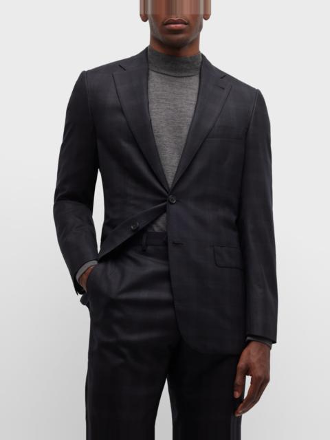 Men's Tonal Plaid Wool Suit