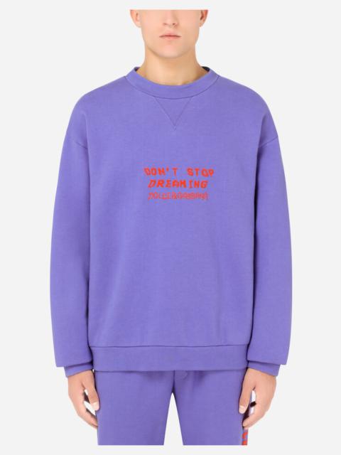 Jersey sweatshirt with 3D print