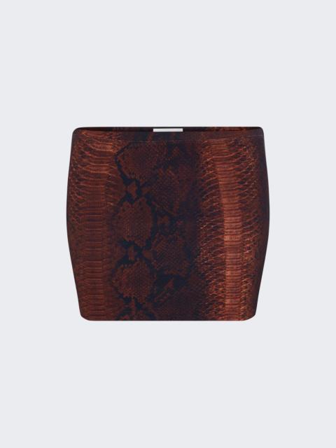 Jean Paul Gaultier Ribbed Cotton Mini Skirt Python Print