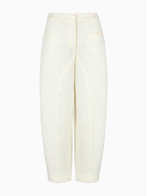GIORGIO ARMANI Relaxed-fit linen and viscose double jersey trousers