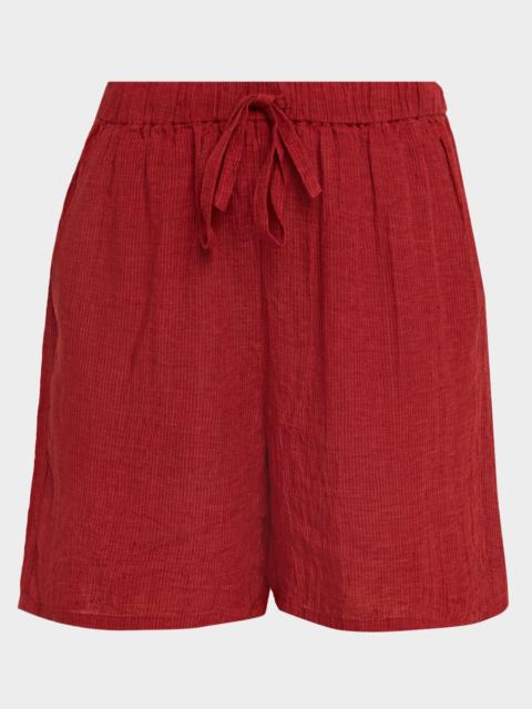 EILEEN FISHER Striped Organic Linen Walking Shorts