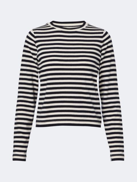 extreme cashmere N°451 Lisa striped cotton and cashmere top