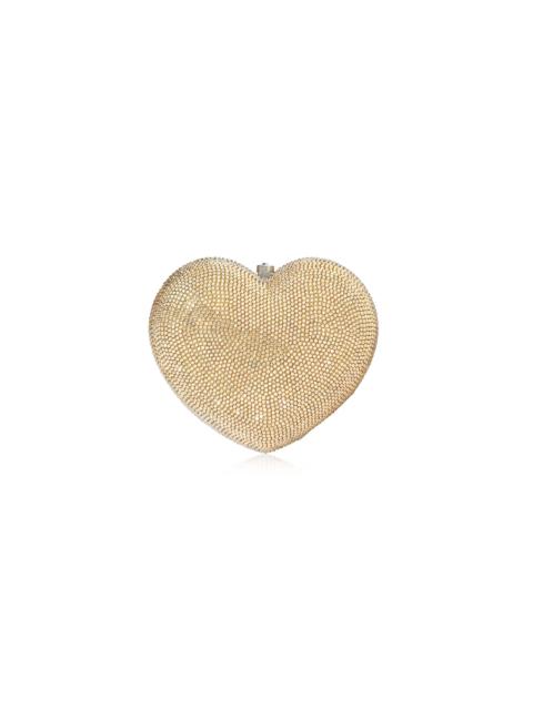 JUDITH LEIBER Petit Coeur L'amour Prosecco Crystal Clutch gold