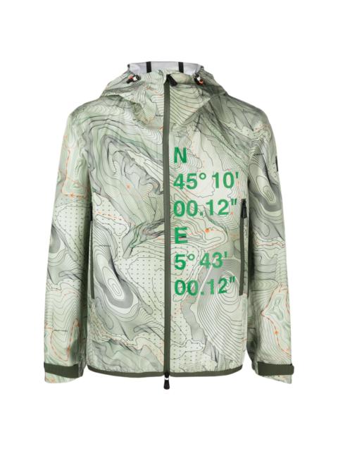 graphic-print hooded lightweight jacket