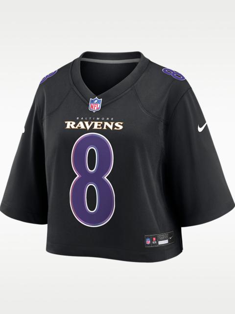 Nike Lamar Jackson Baltimore Ravens Women's Nike NFL Cropped Tundra Game Jersey
