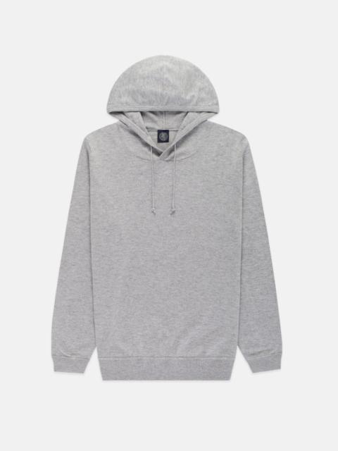J. PRESS LIGHT GREY COTTON-WOOL HOODIE - TRIM FIT
