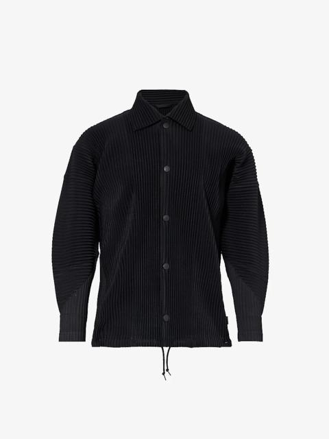 Pleated relaxed-fit knitted shirt