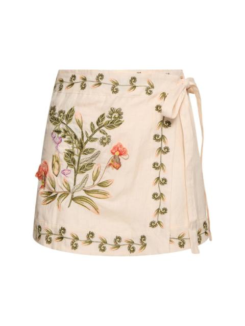 Agua by Agua Bendita Luna linen mini skirt