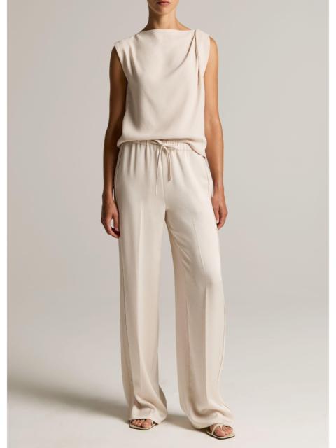 Vince Mid-Rise Shine Crepe Pull-On Pant
