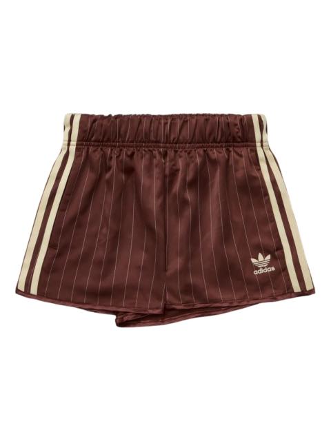 adidas (WMNS) adidas Pinstripe Satin Shorts Asia Sizing 'Brown' KC4236