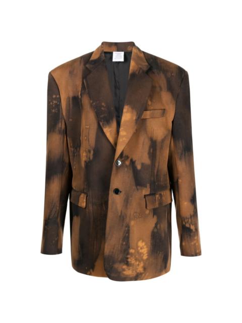 Overbleached single-breasted blazer
