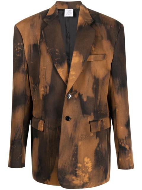 Overbleached single-breasted blazer