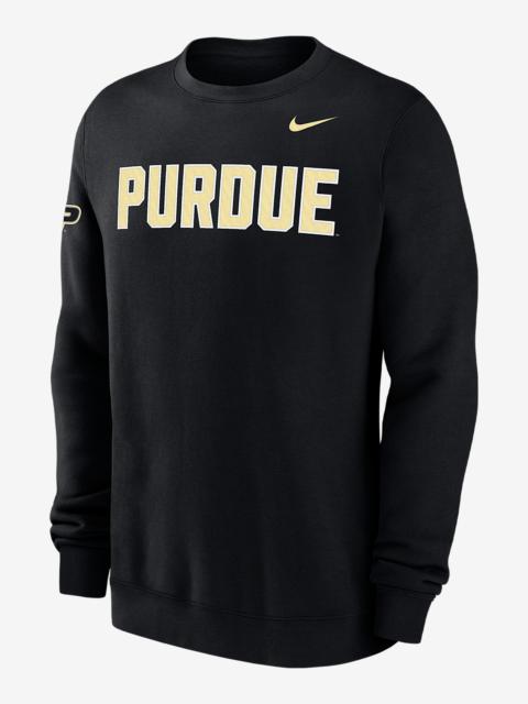 Nike Purdue Club Fleece Men's Nike College Crew-Neck Sweatshirt
