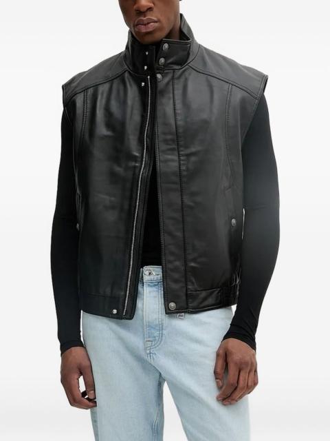 VERSACE JEANS COUTURE button-fastening leather vest