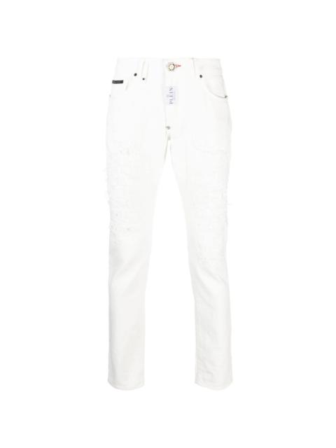 PHILIPP PLEIN distressed straight-leg jeans
