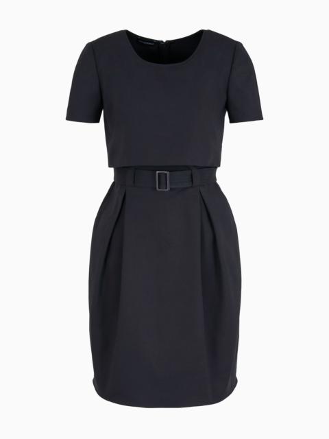 EMPORIO ARMANI Cotton dress in two-piece effect