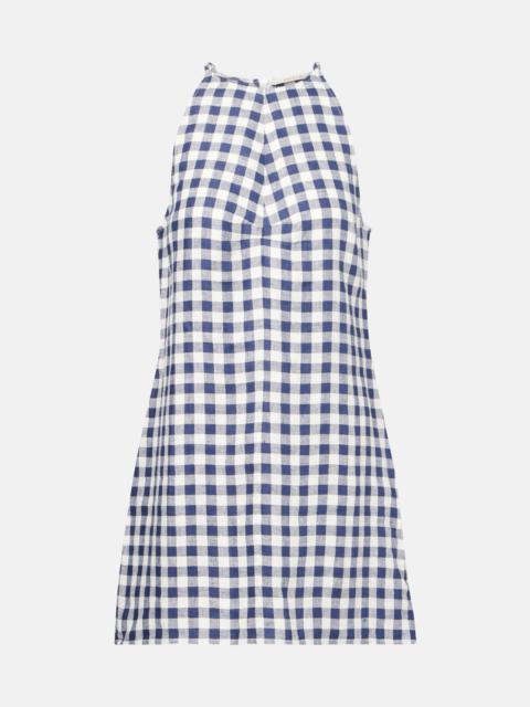 ASCENO Antiqua gingham linen minidress
