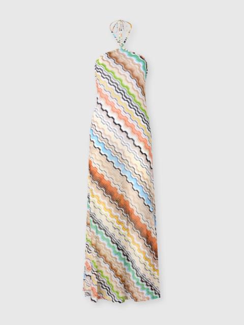 Missoni Long cover-up with halterneck and greek motif