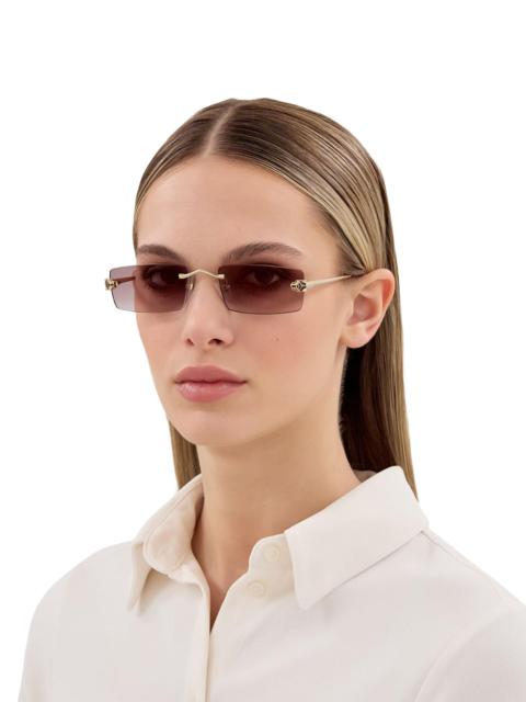Cartier Women's Panthère Classic 55MM 24K-Gold-Plated Rectangular Sunglasses - Gold Brown
